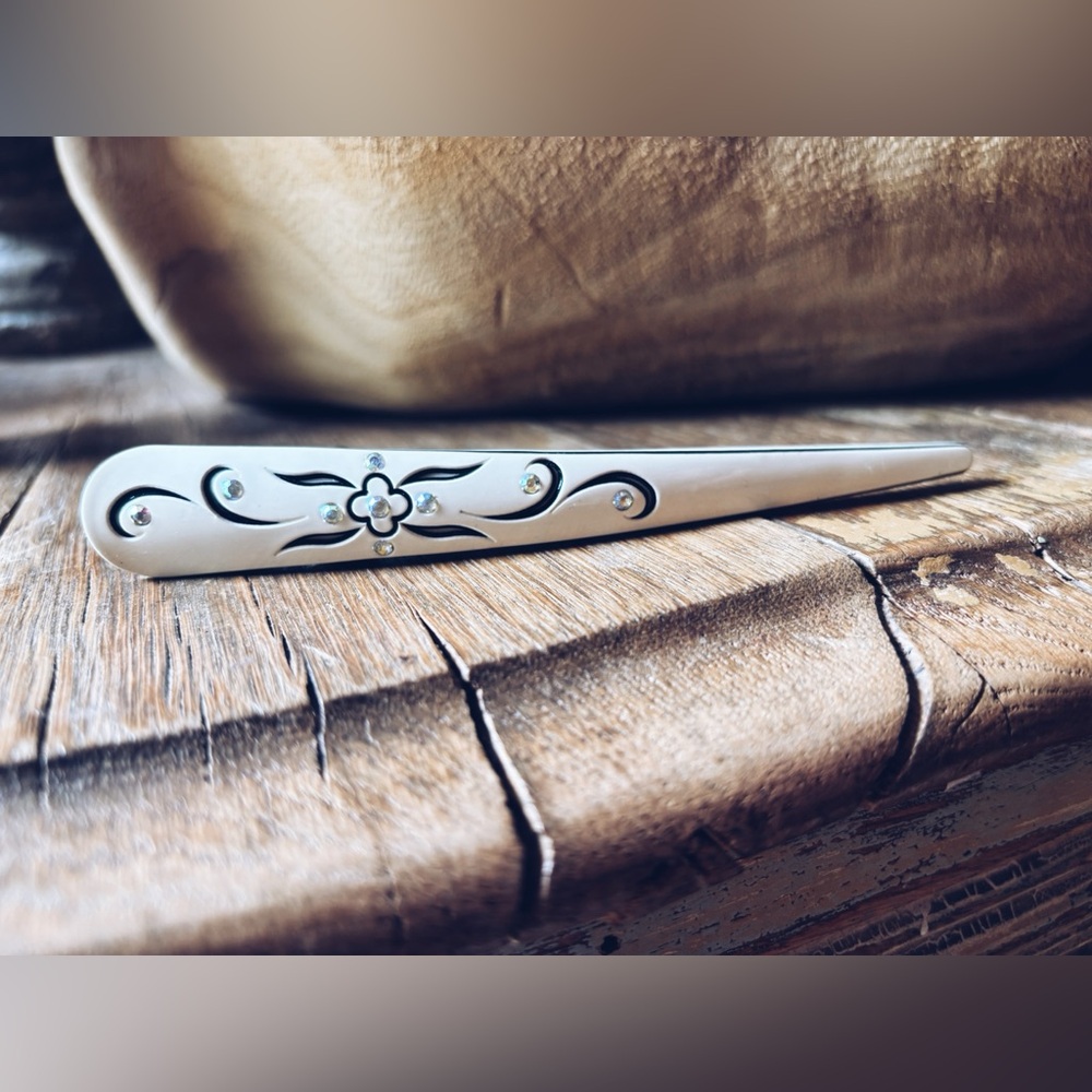 Hair Clip Enamel Base & Iridescent Stones - Picture 11 of 13